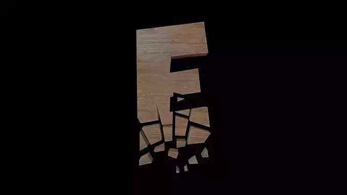 FONT-077 Letter E Low-poly 3D model