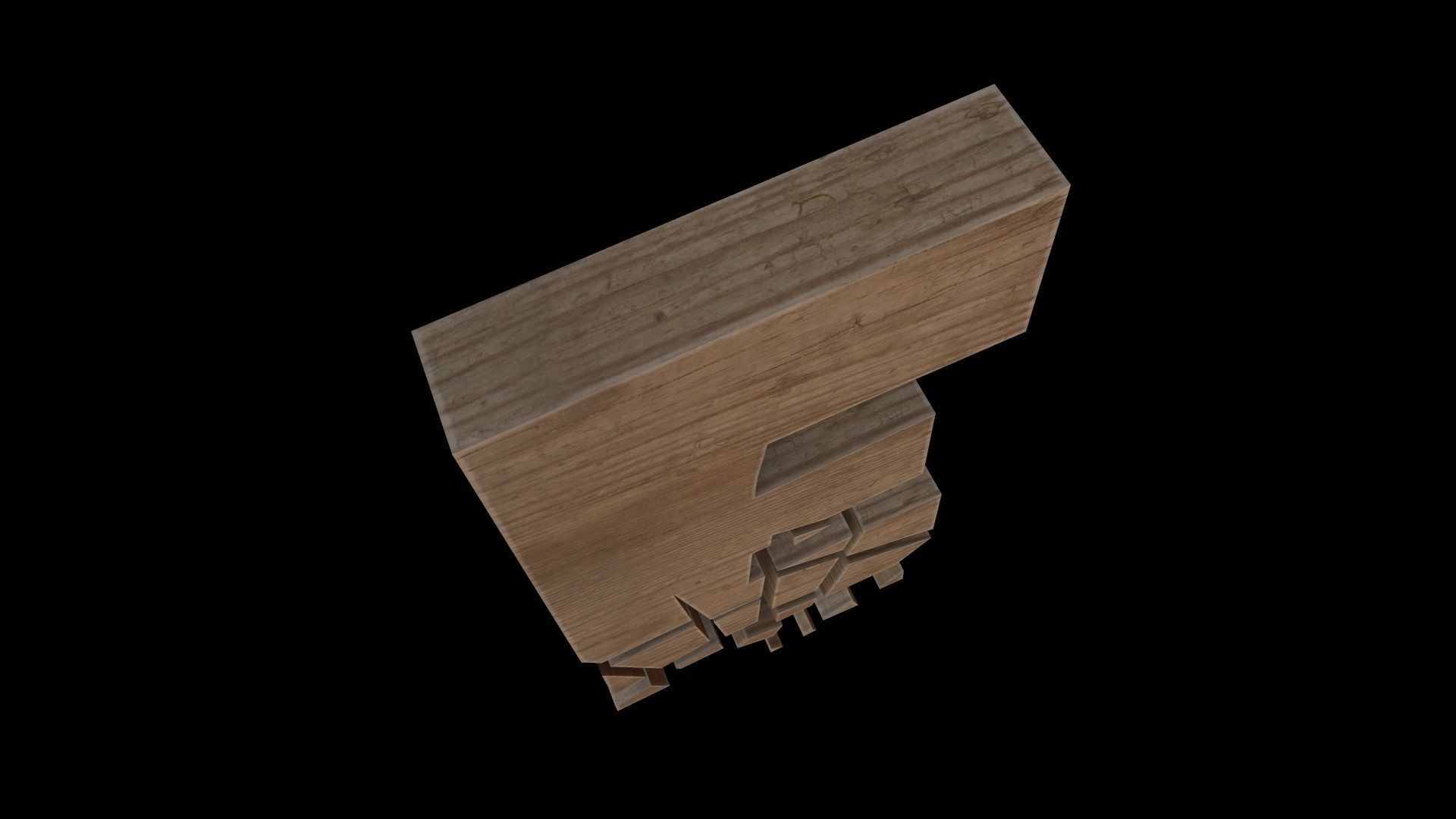 FONT-077 Letter E Low-poly 3D model_4