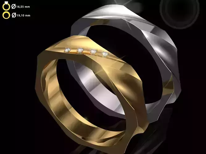 3D Wedding Ring Model Alyans 006 Ready to 3DPrint