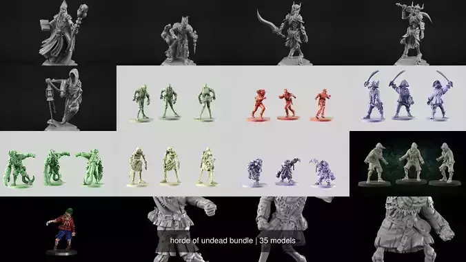 horde of undead bundle 3D Model Collection