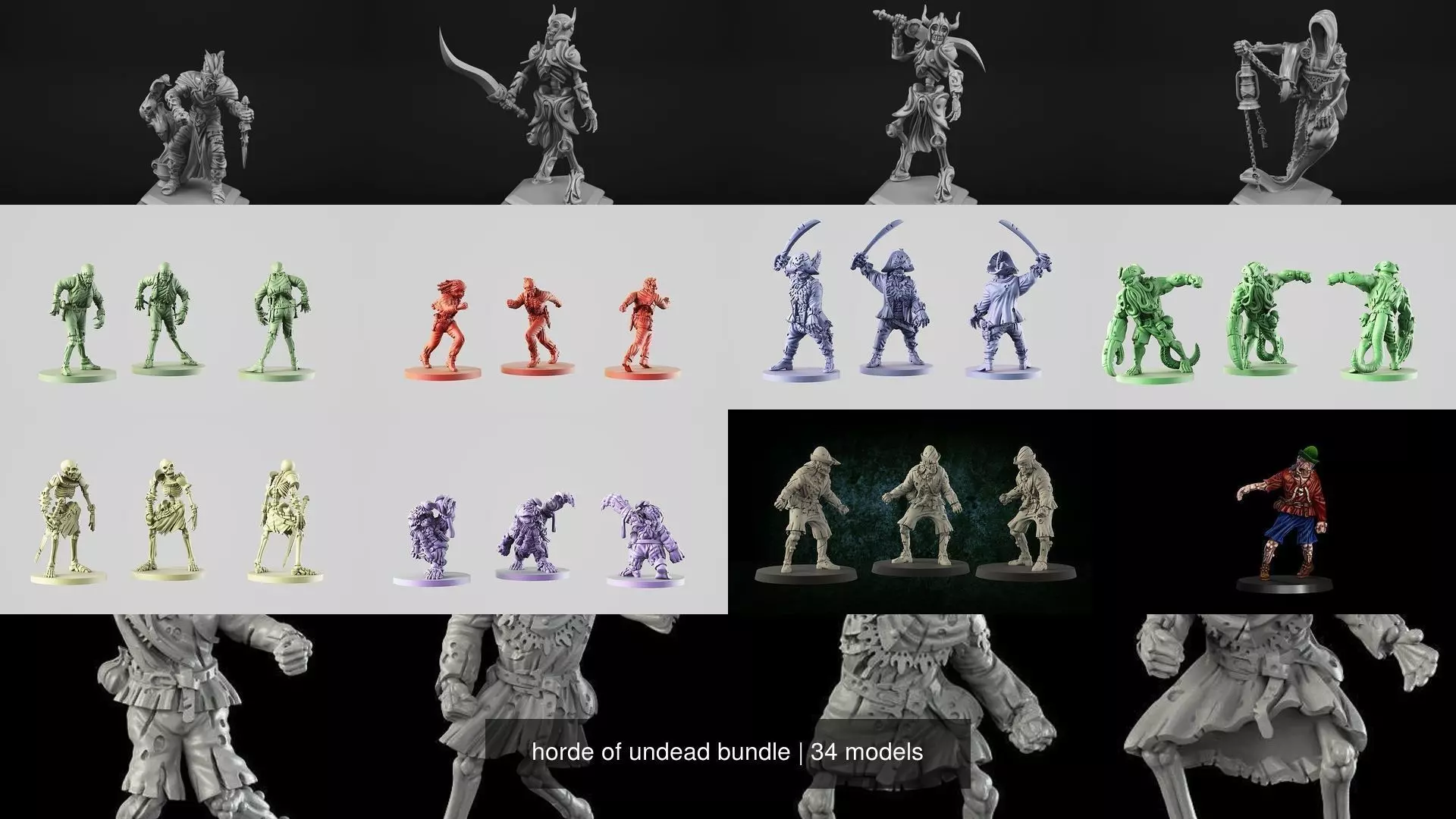 horde of undead bundle 3D Model Collection_1