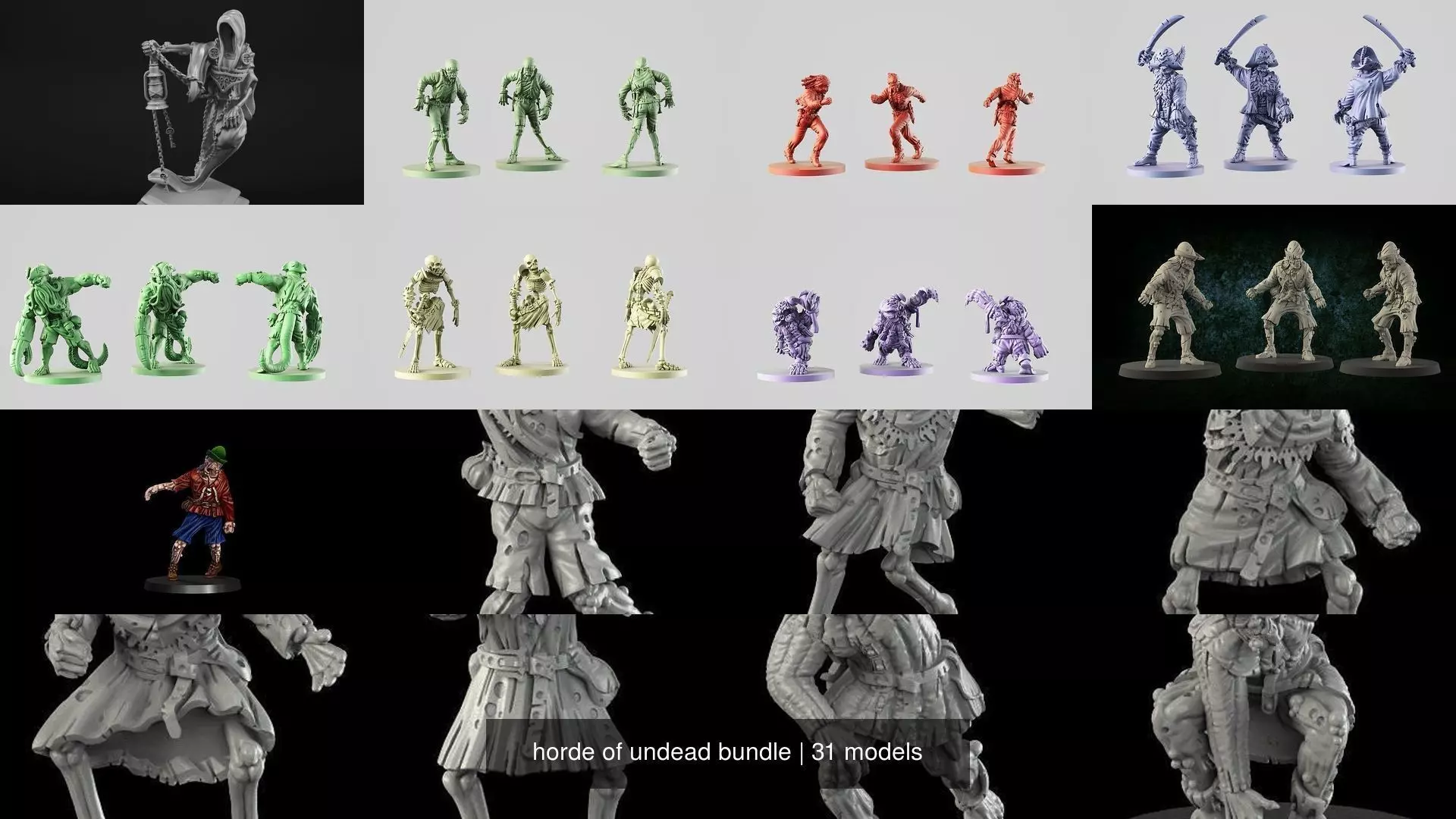 horde of undead bundle 3D Model Collection_3