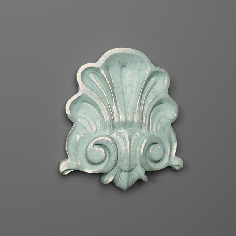 Center decorative shell 3D print model_1