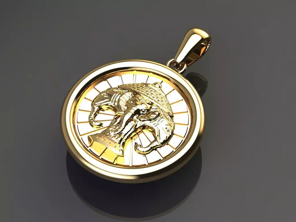 Ganesha Airavata 3 Headed Elephant Pendant 3D print model