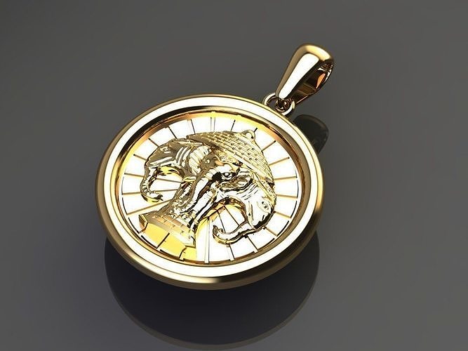 Ganesha Airavata 3 Headed Elephant Pendant 3D print model
