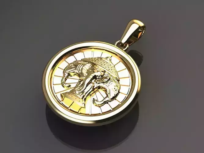 Ganesha Airavata 3 Headed Elephant Pendant 3D print model