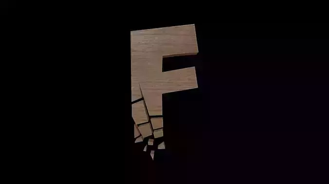 FONT-078 Letter F Low-poly 3D model