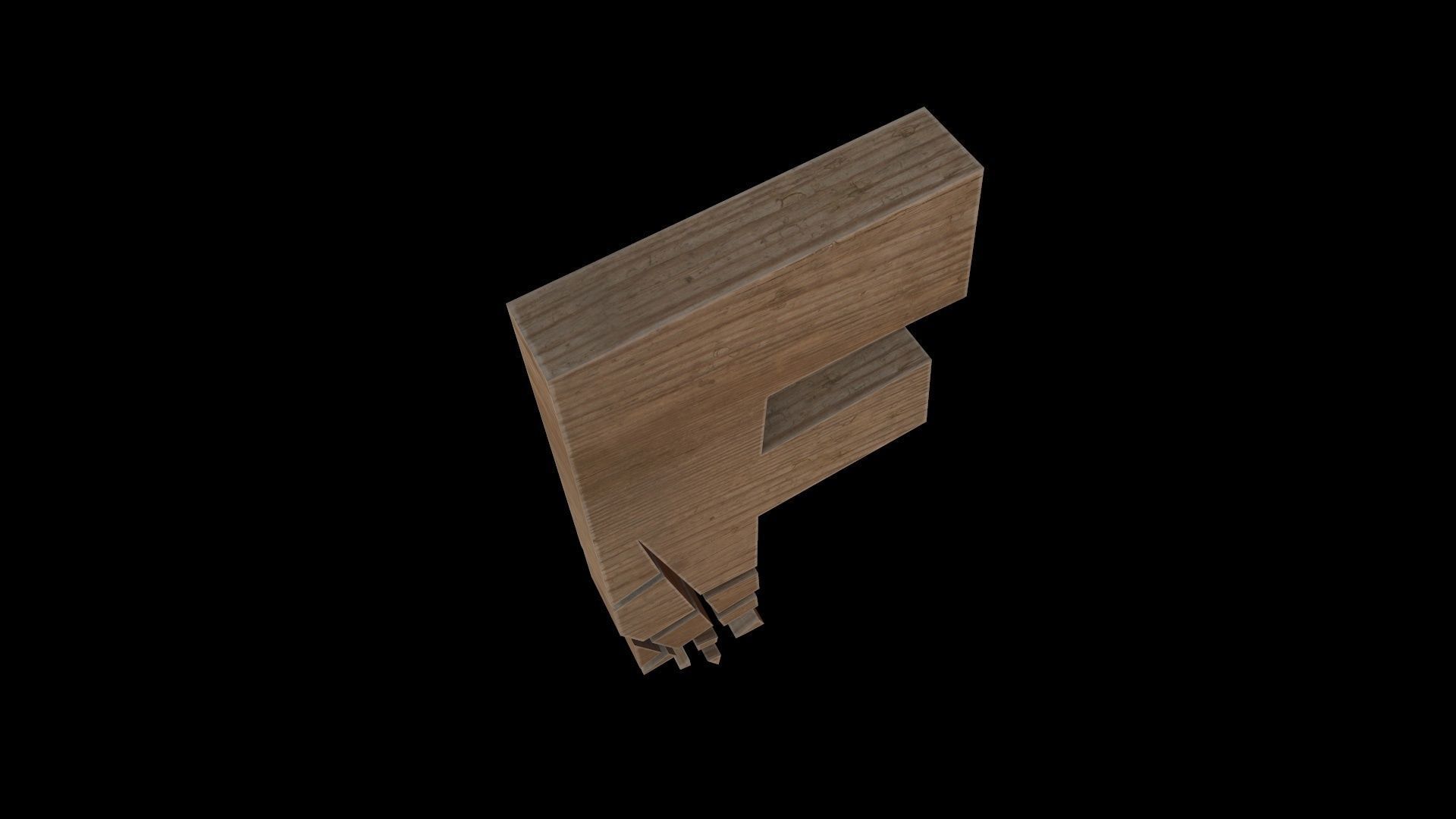 FONT-078 Letter F Low-poly 3D model_4