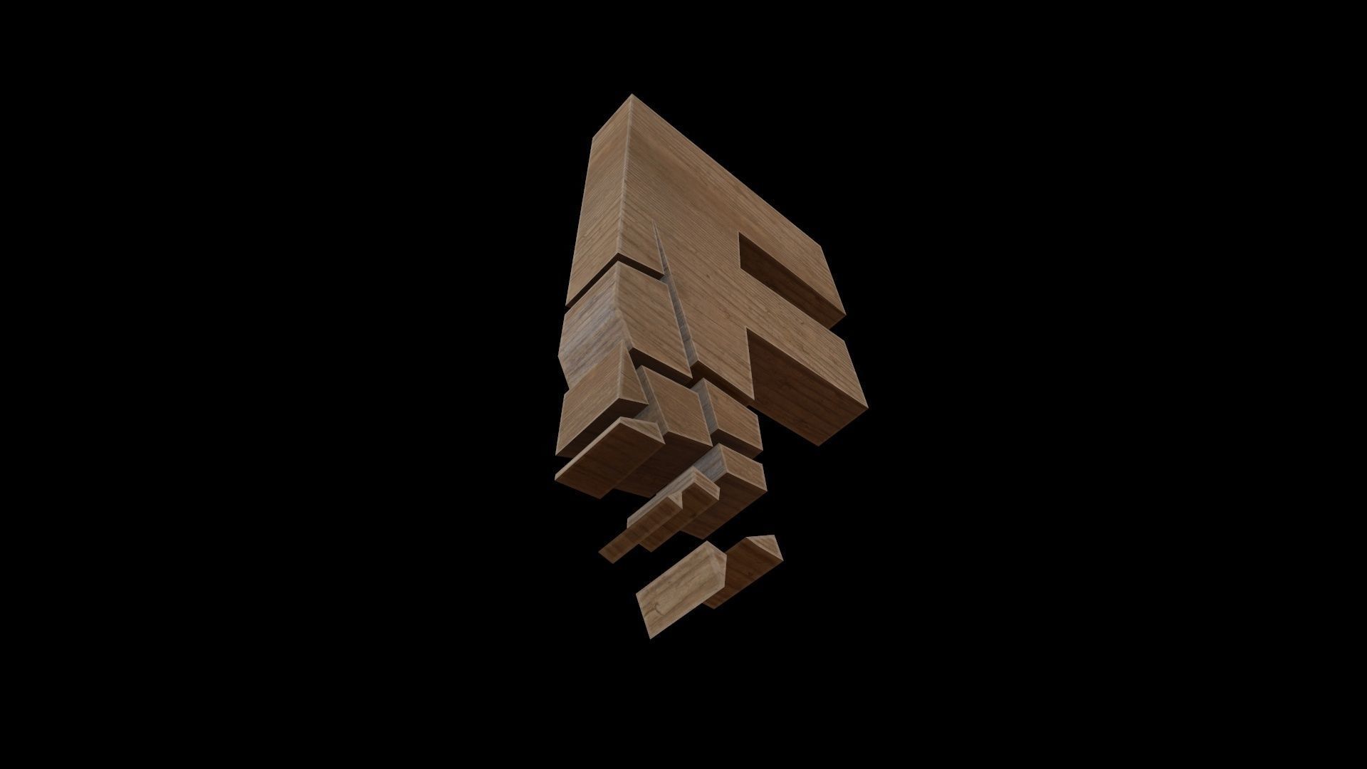 FONT-078 Letter F Low-poly 3D model_5