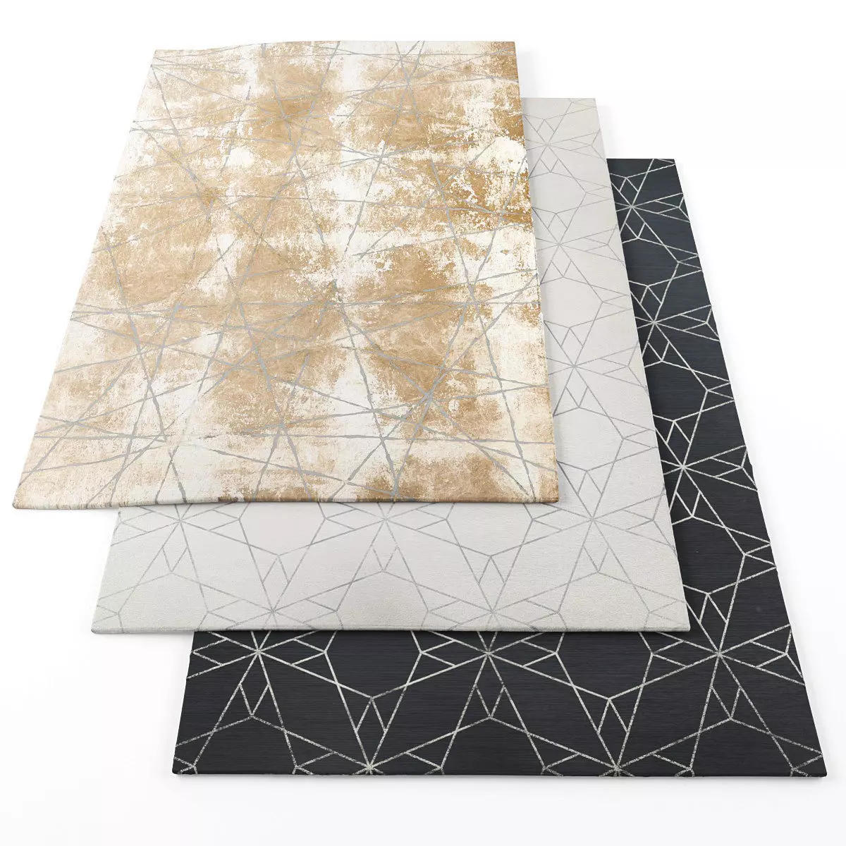 Rugs-975 three rugs with geometric patterns 3D model_0