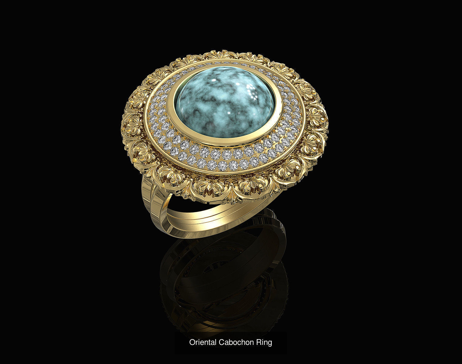 Oriental Cabochon Set 3D Model Collection_31