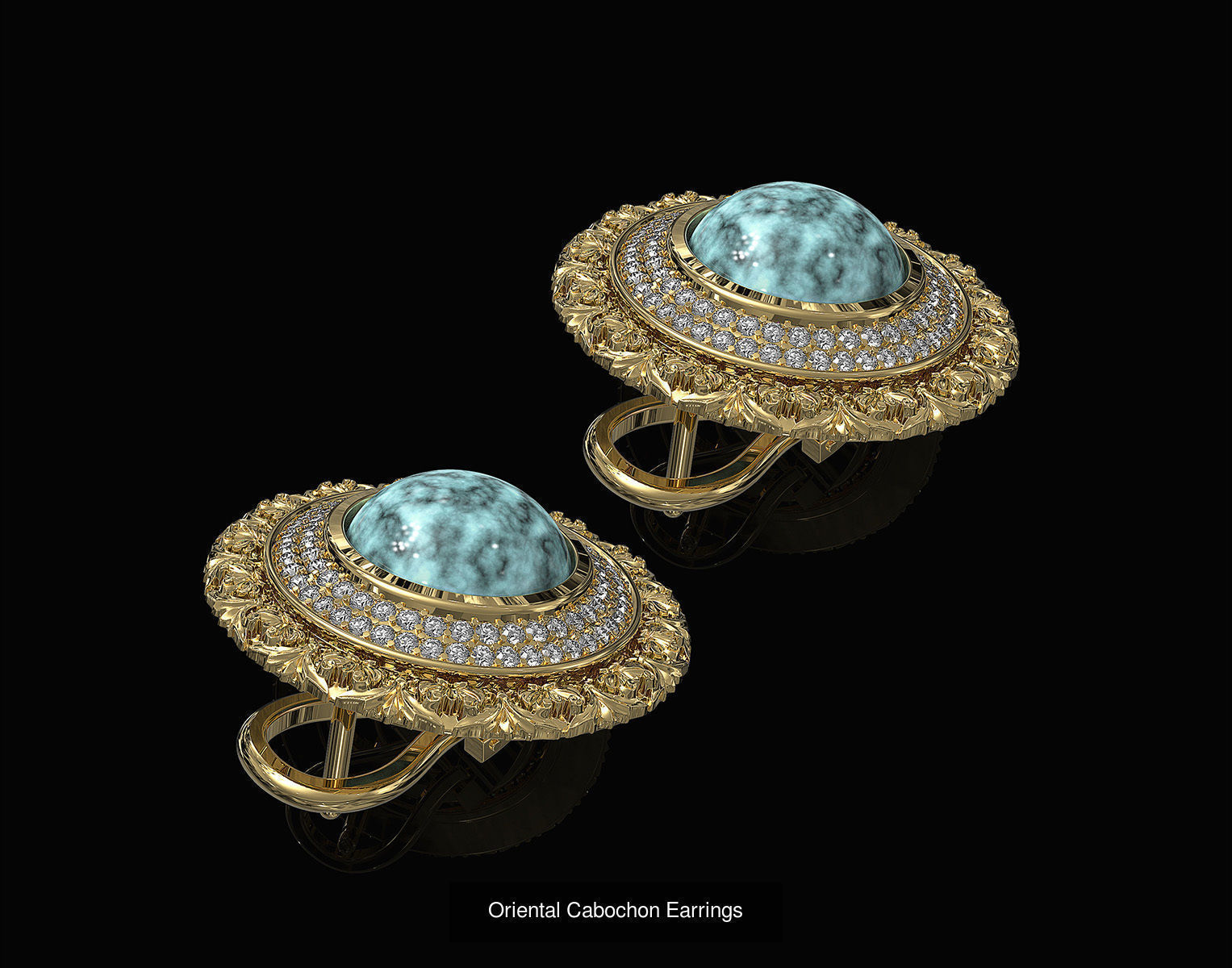 Oriental Cabochon Set 3D Model Collection_16