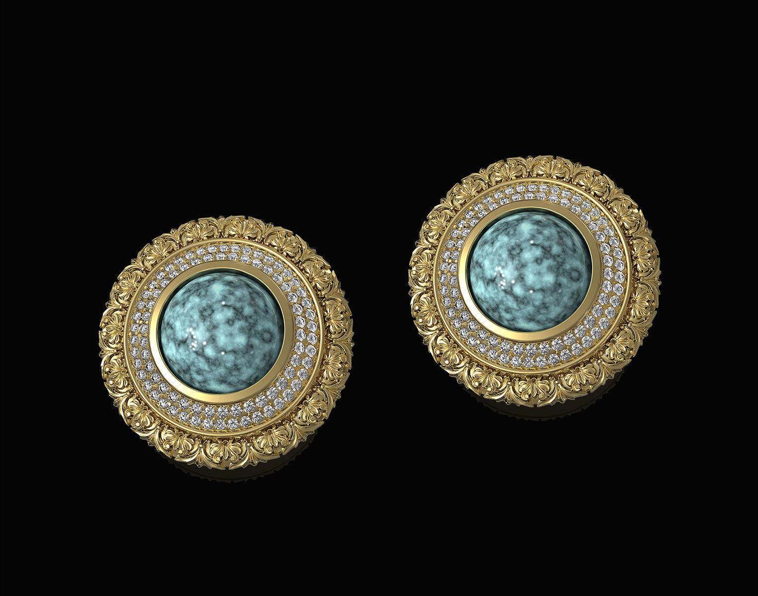 Oriental Cabochon Set 3D Model Collection_22