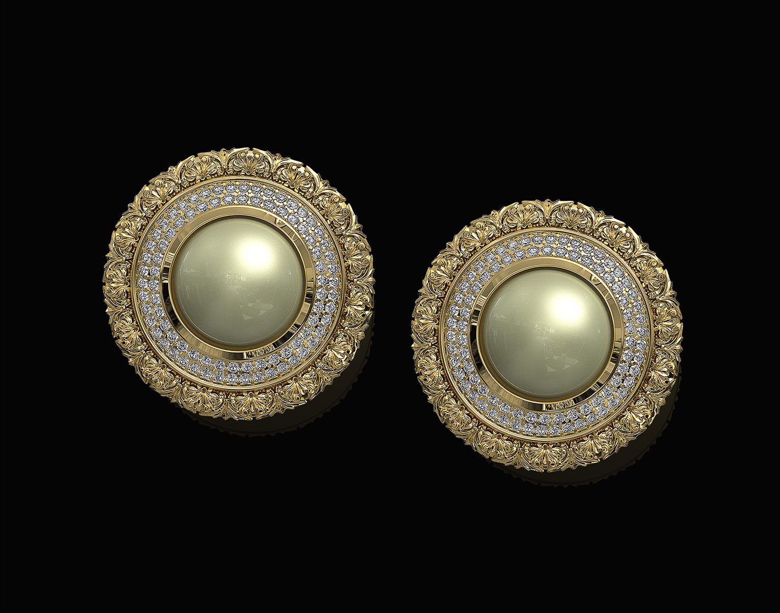 Oriental Cabochon Set 3D Model Collection_21
