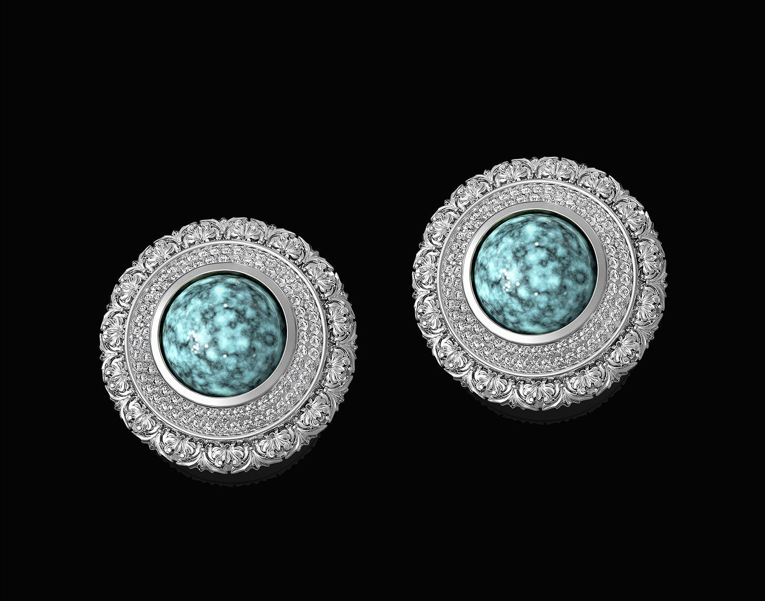 Oriental Cabochon Set 3D Model Collection_20