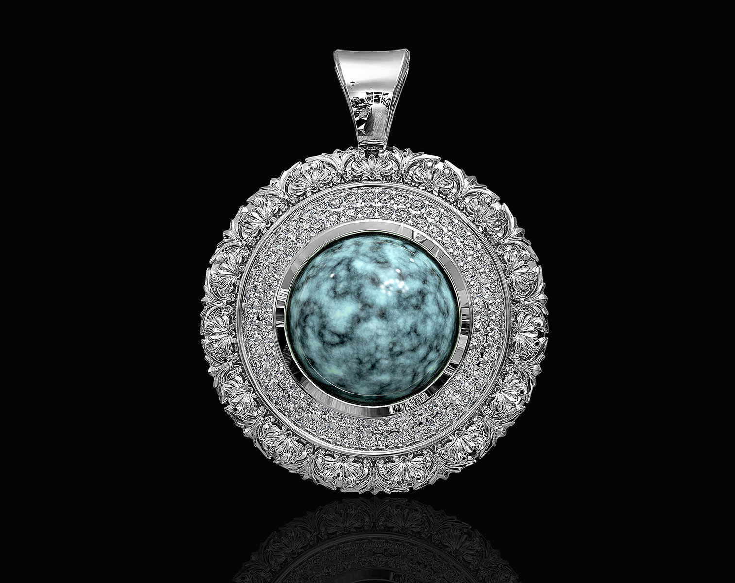 Oriental Cabochon Set 3D Model Collection_2