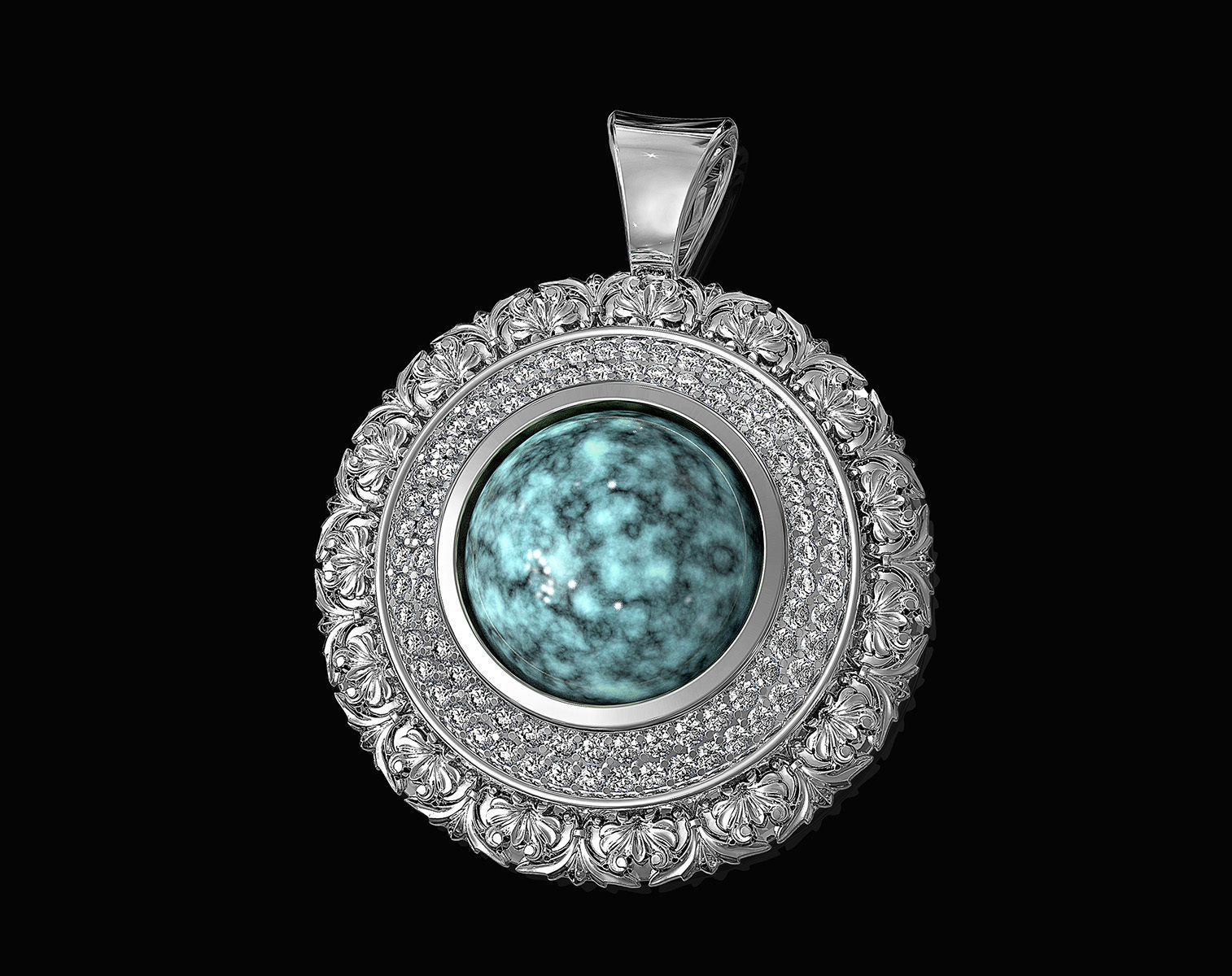 Oriental Cabochon Set 3D Model Collection_6