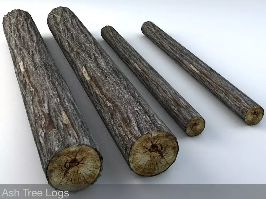 Ash Tree Timberwood Logs Low-poly 3D model