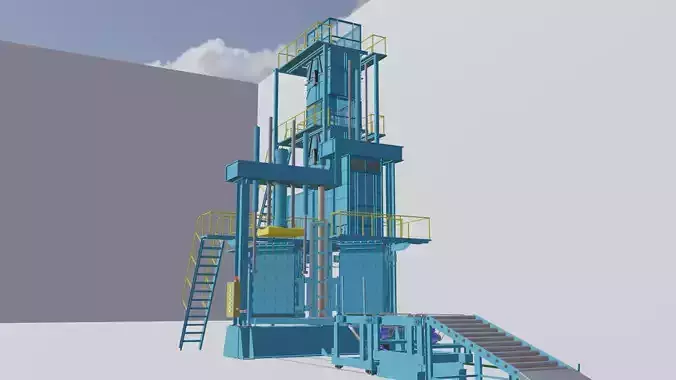 baler industrial machine with ladder