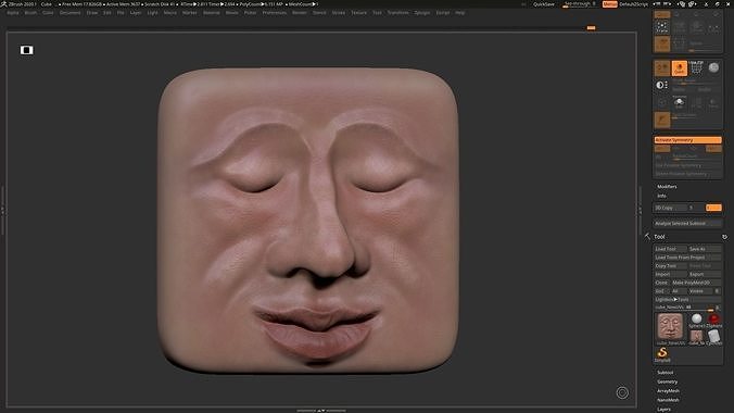 Cube face modern sculpture 3d print model 3D print model