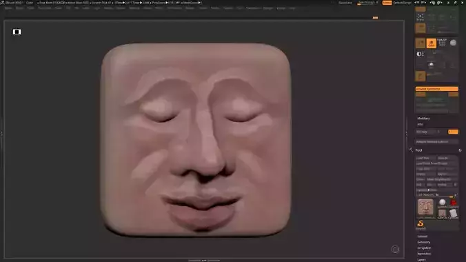 Cube face modern sculpture 3d print model 3D print model