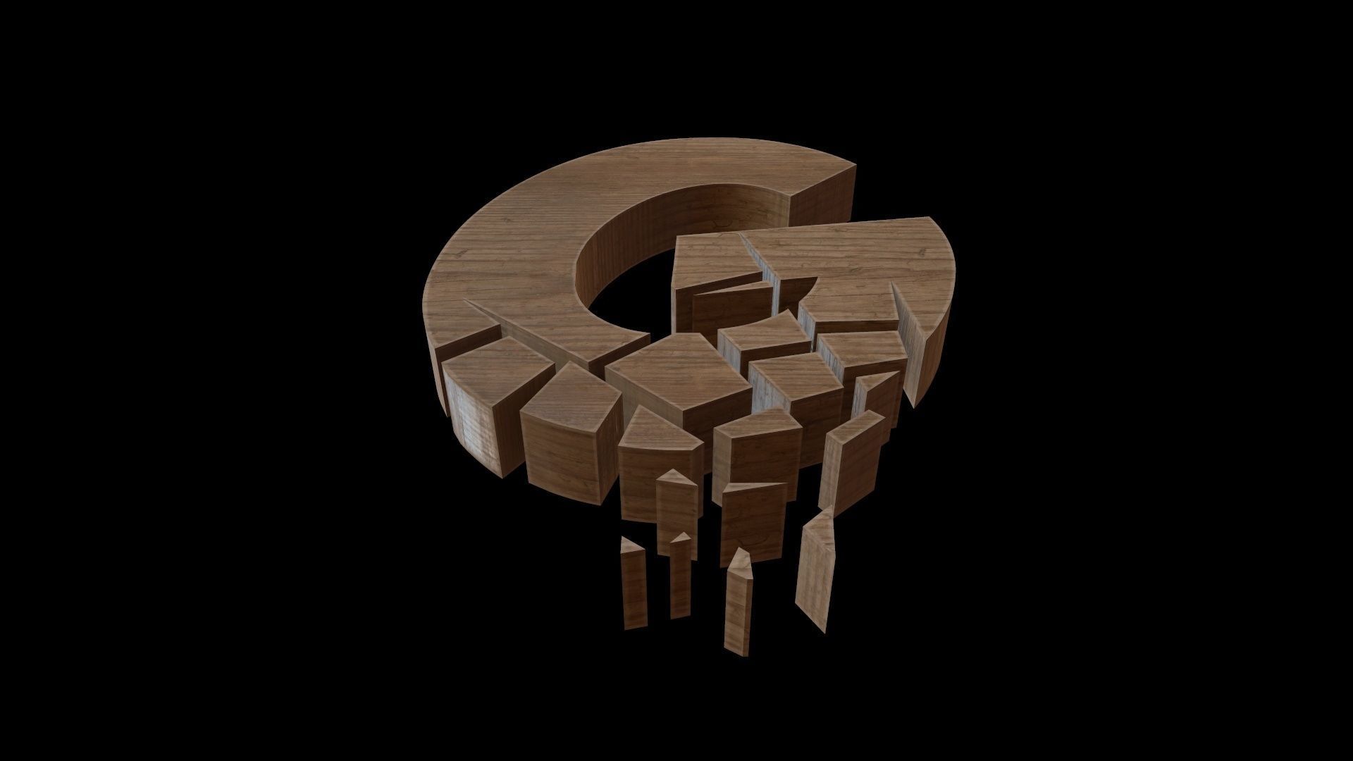 FONT-079 Letter G Low-poly 3D model_2