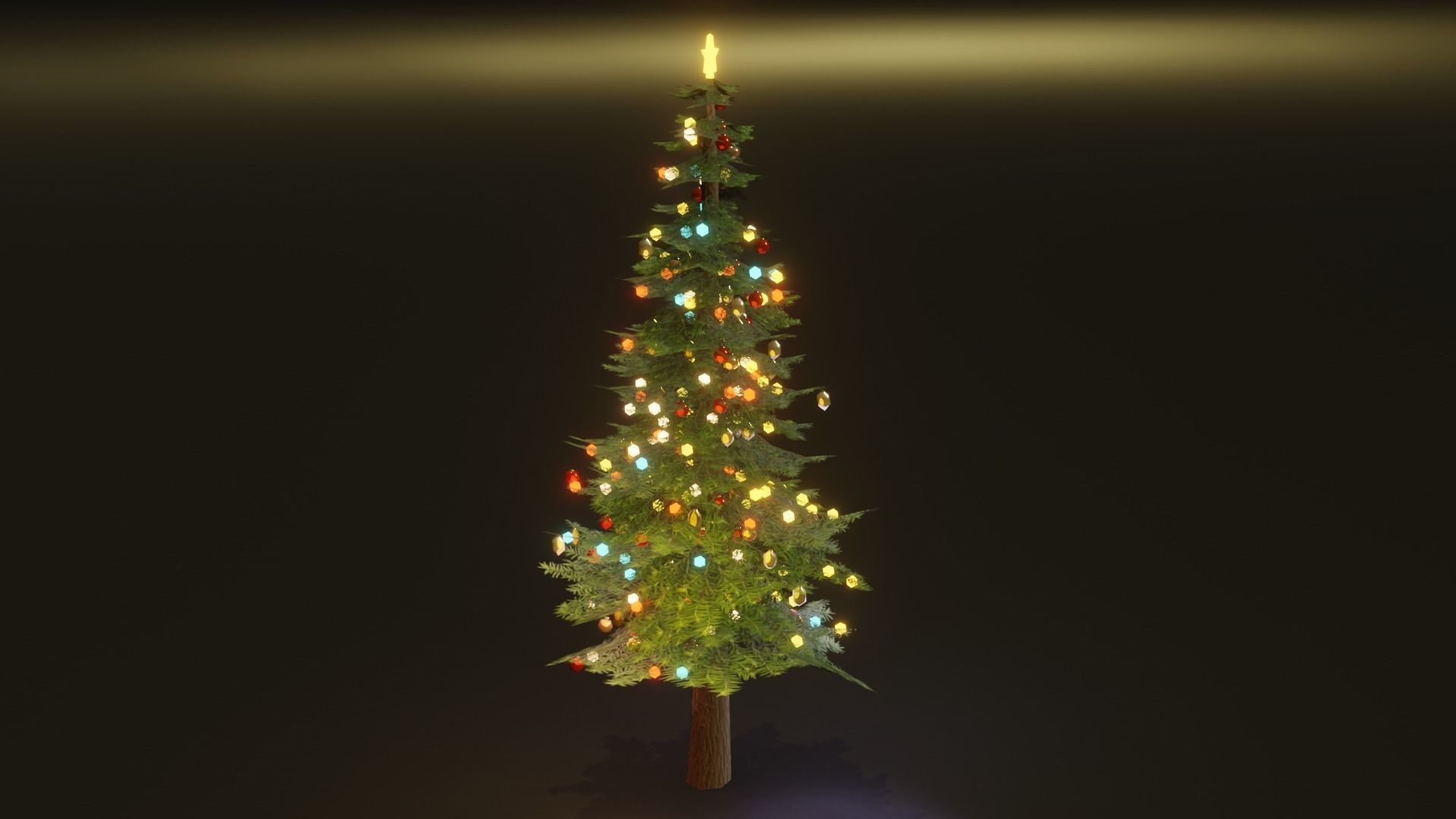 Christmas tree pbr Low-poly 3D model_2