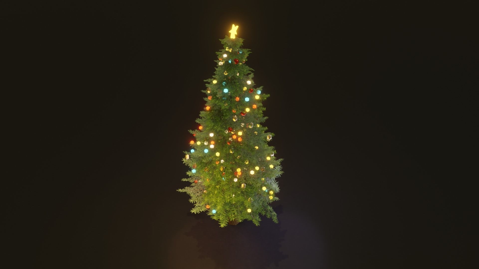 Christmas tree pbr Low-poly 3D model_1