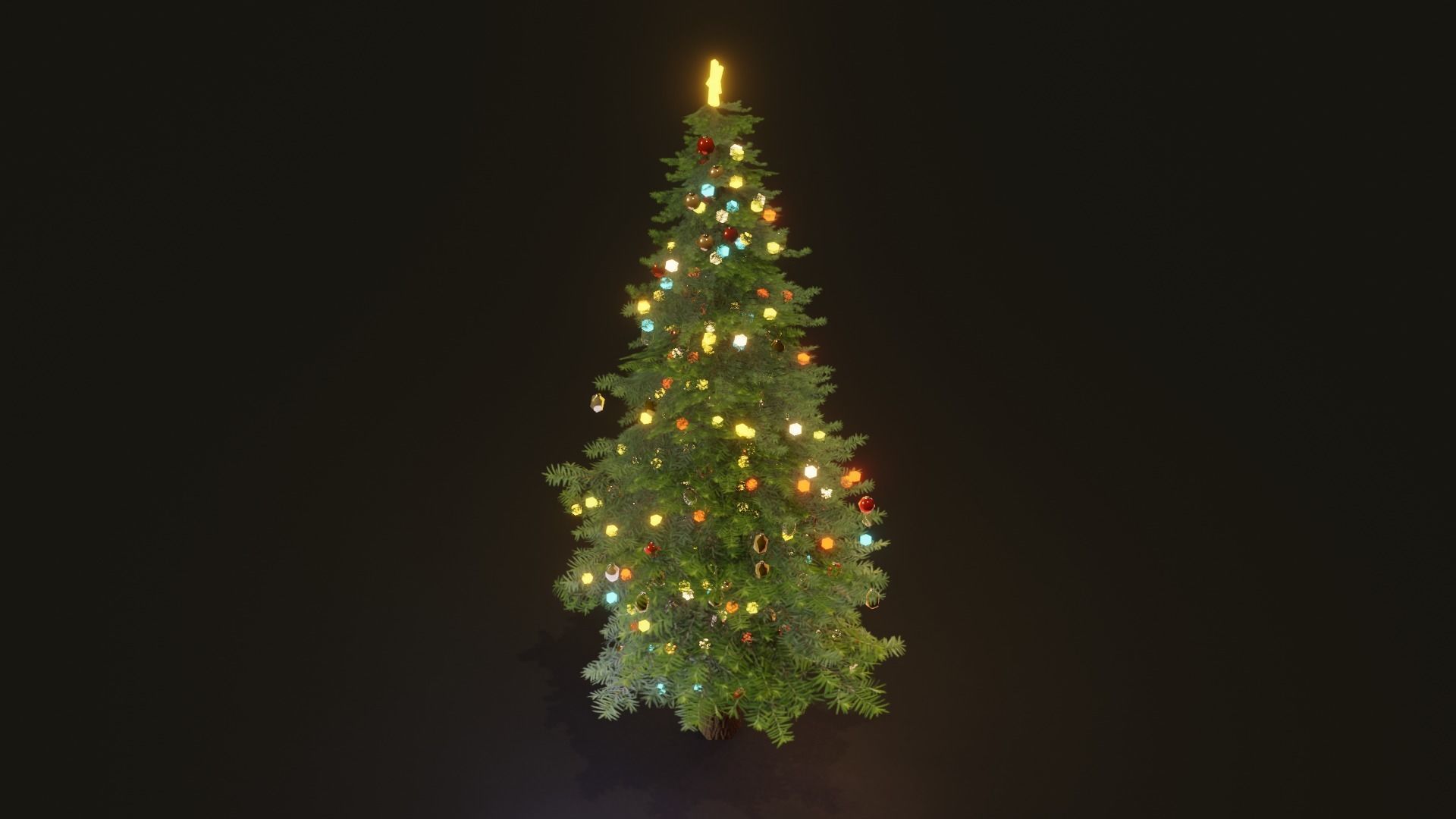 Christmas tree pbr Low-poly 3D model_3
