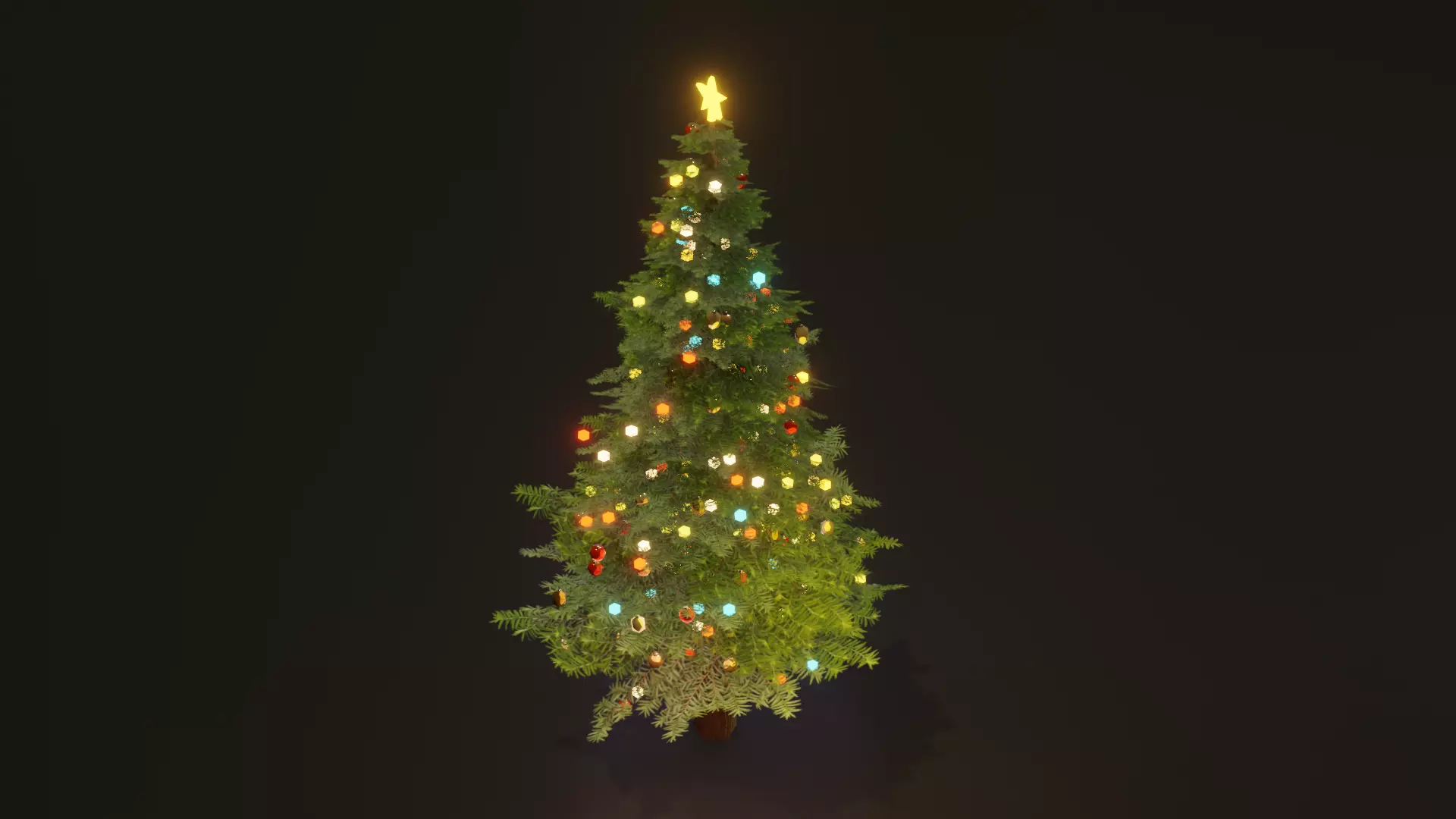 Christmas tree pbr Low-poly 3D model_0