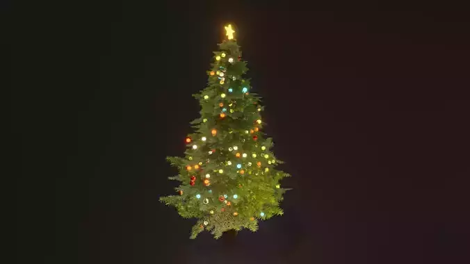 Christmas tree pbr Low-poly 3D model