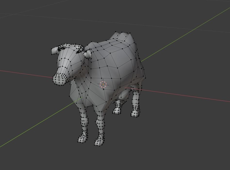 Low-poly Cow Low-poly 3D model_2
