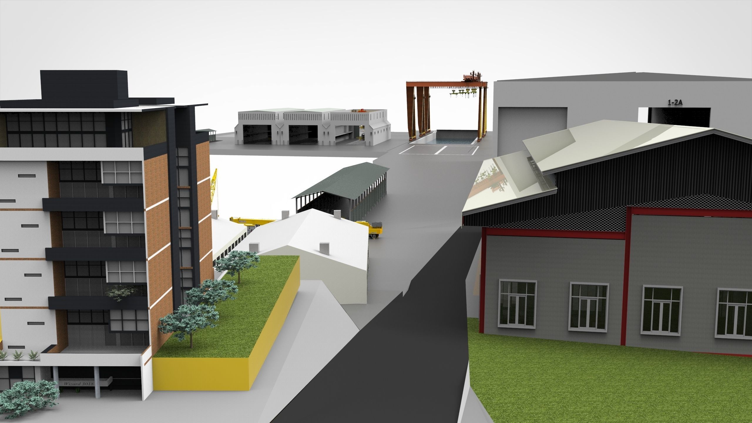 Shipyard Full set Low-poly 3D model_12
