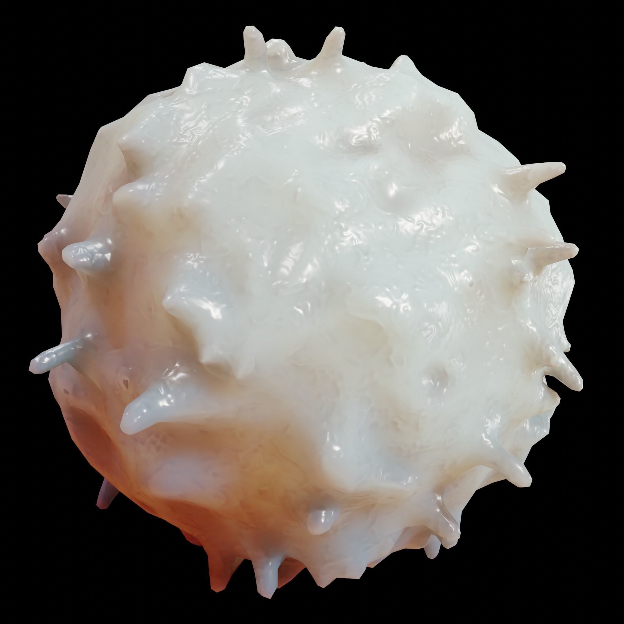 Lymphocyte ball with spikes Low-poly 3D model_3