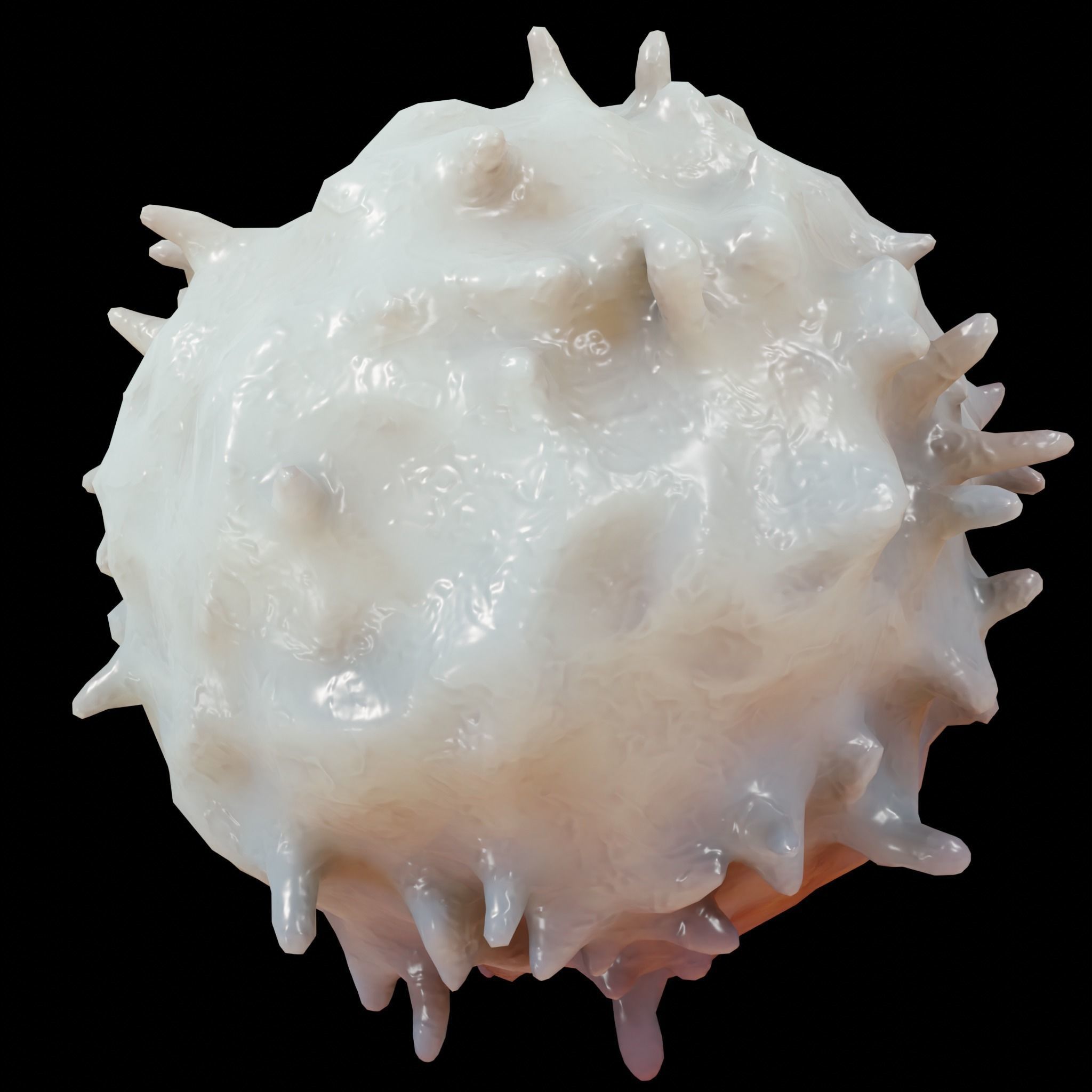 Lymphocyte ball with spikes Low-poly 3D model_5