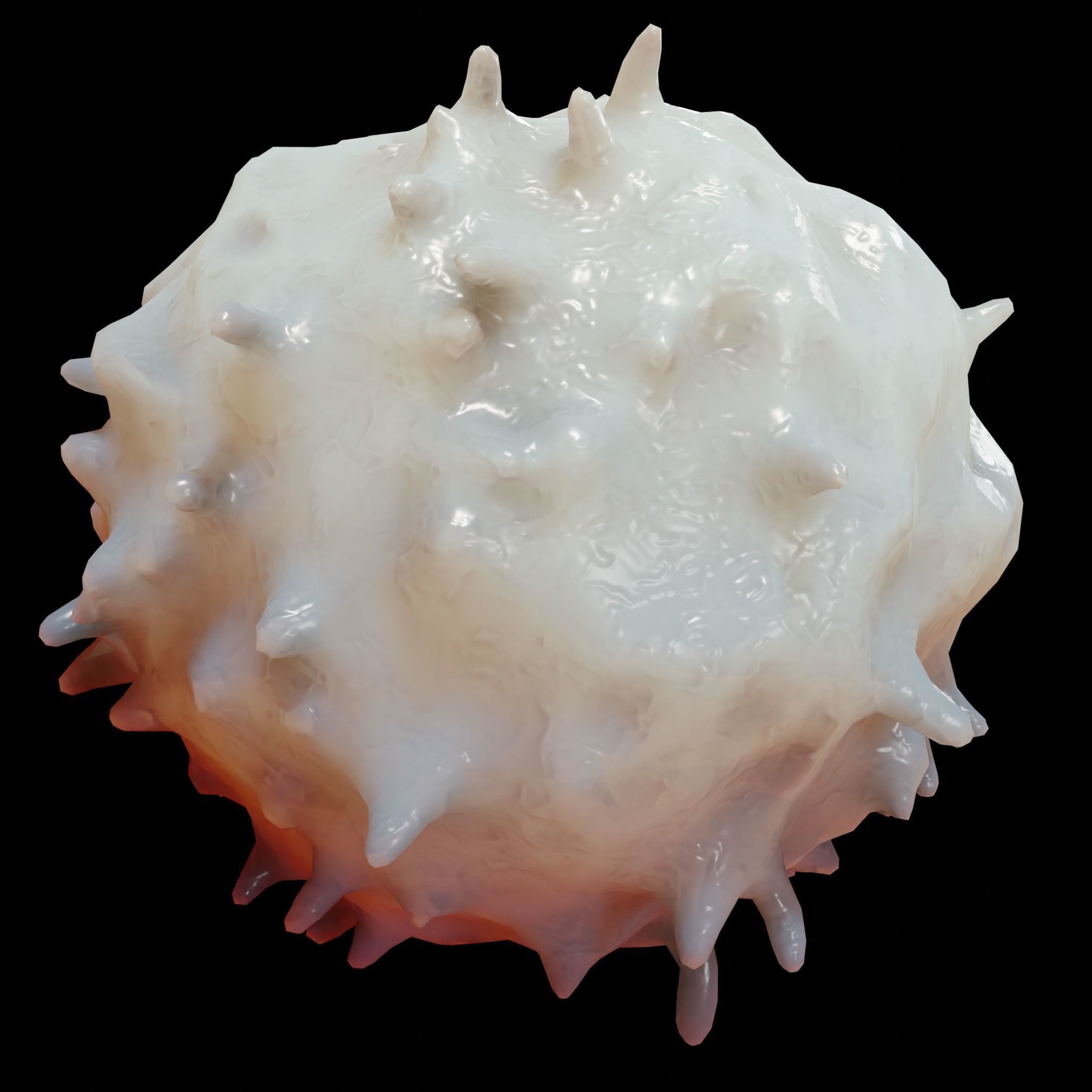 Lymphocyte ball with spikes Low-poly 3D model_2