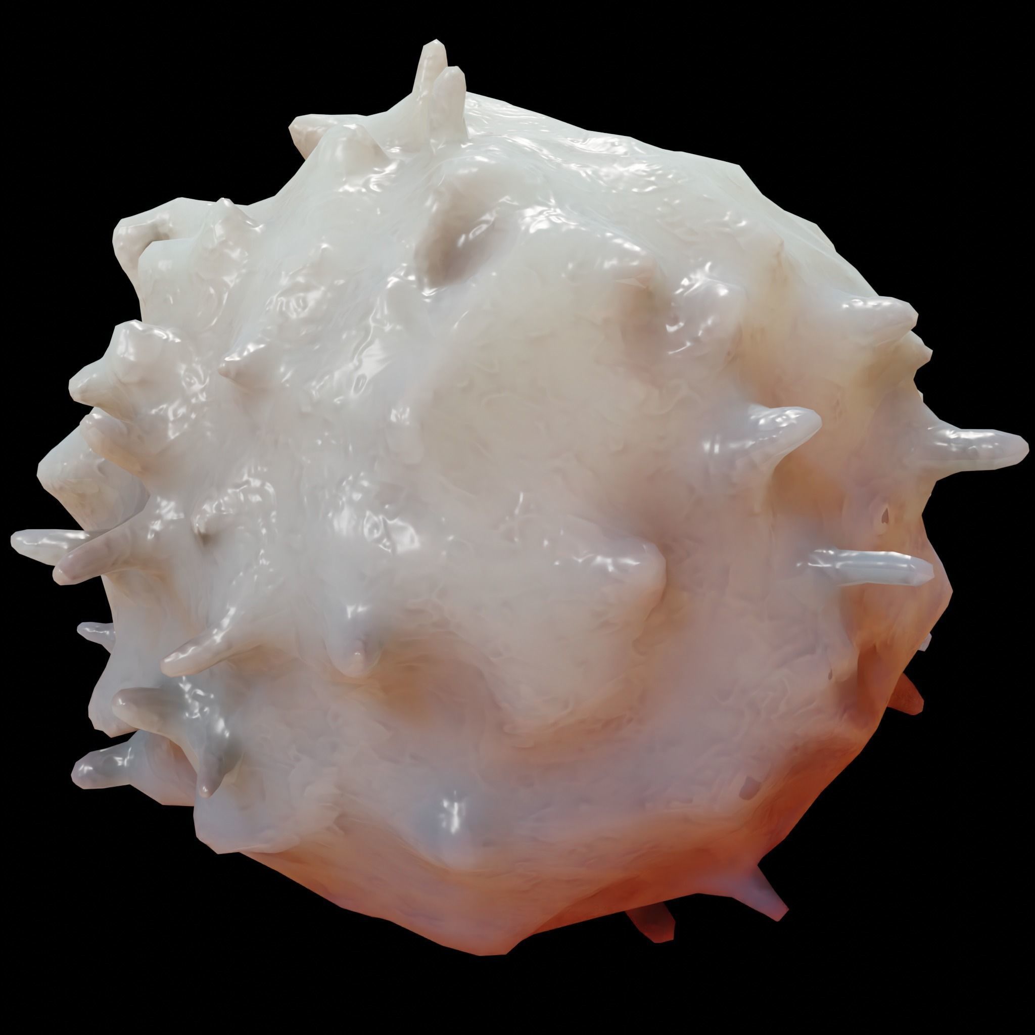 Lymphocyte ball with spikes Low-poly 3D model_4