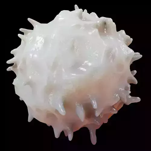 Lymphocyte ball with spikes Low-poly 3D model