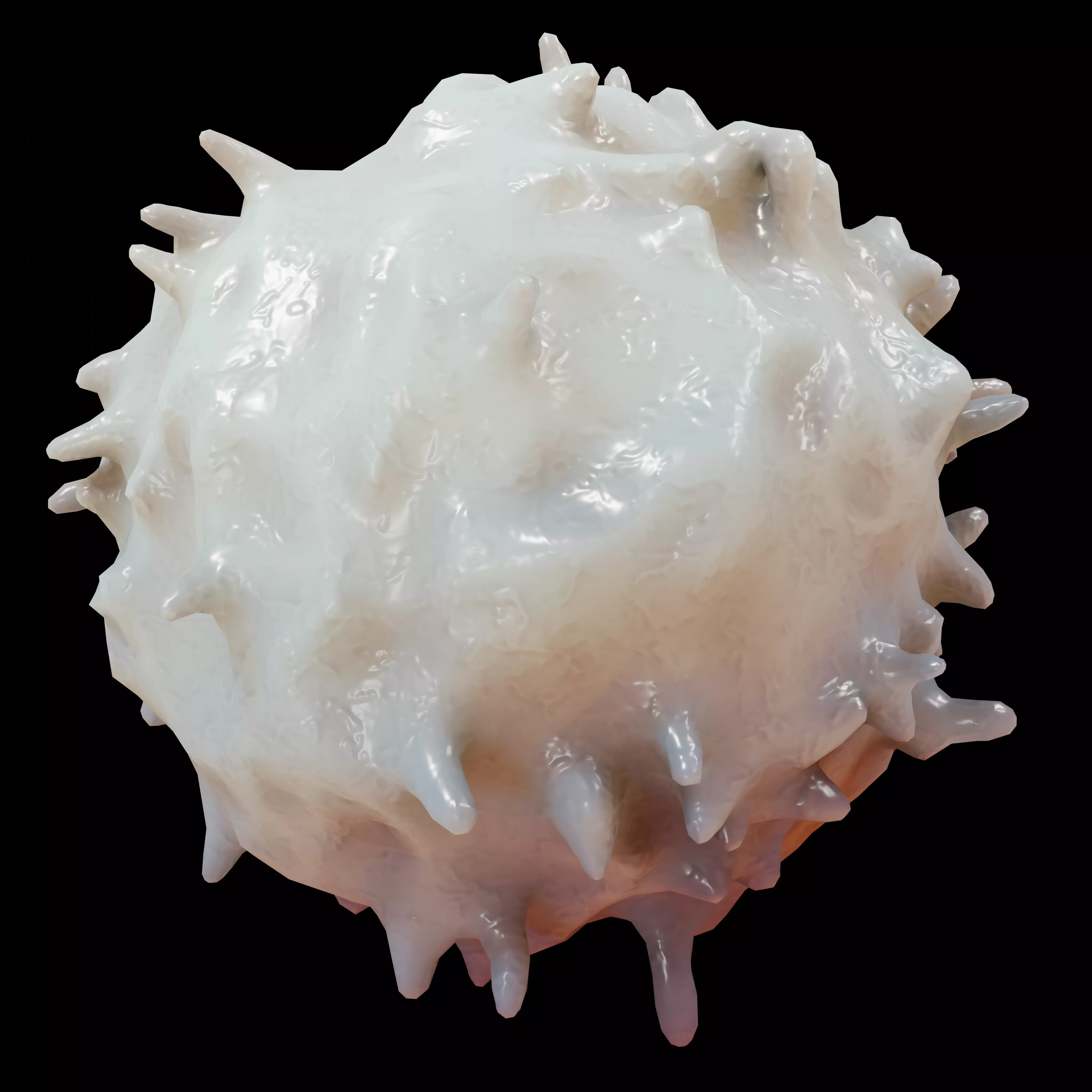 Lymphocyte ball with spikes Low-poly 3D model_0