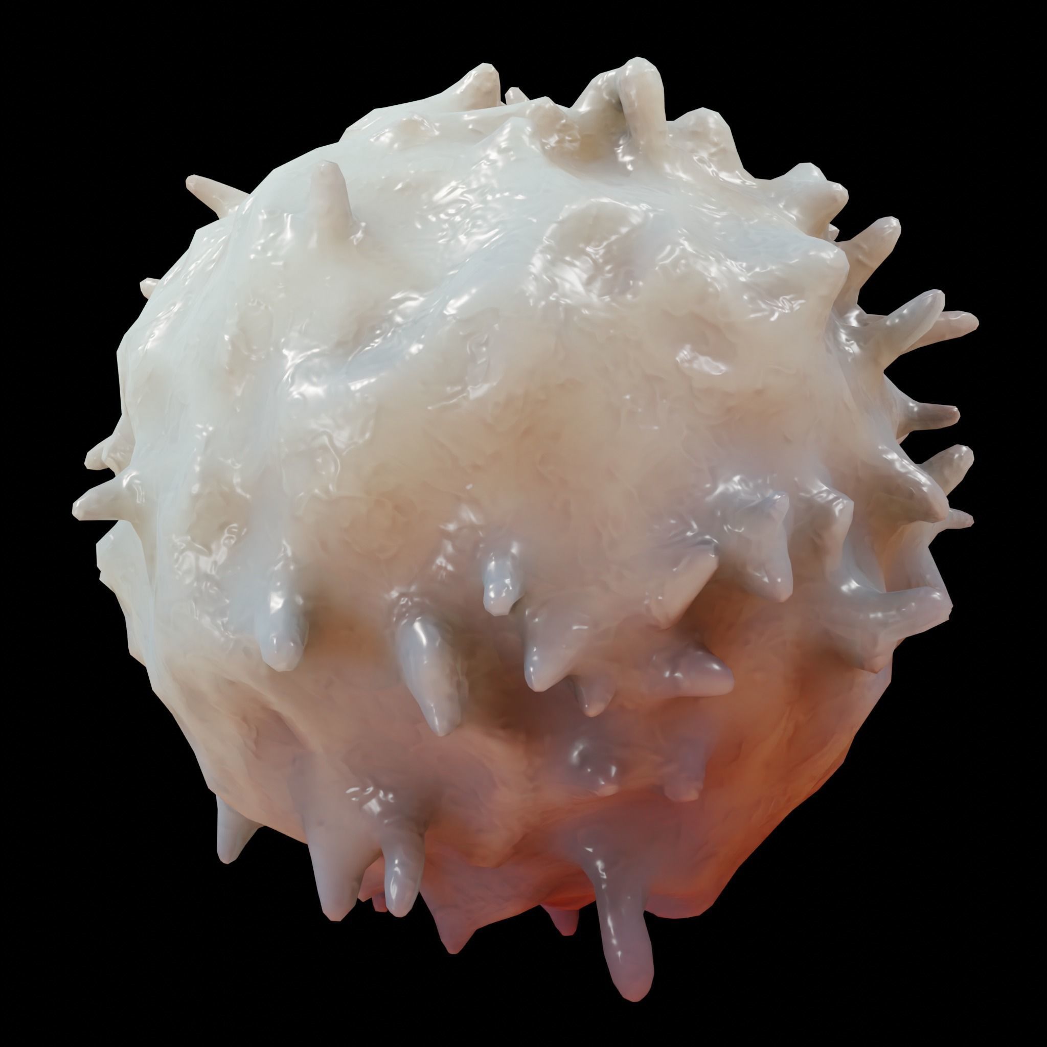 Lymphocyte ball with spikes Low-poly 3D model_1