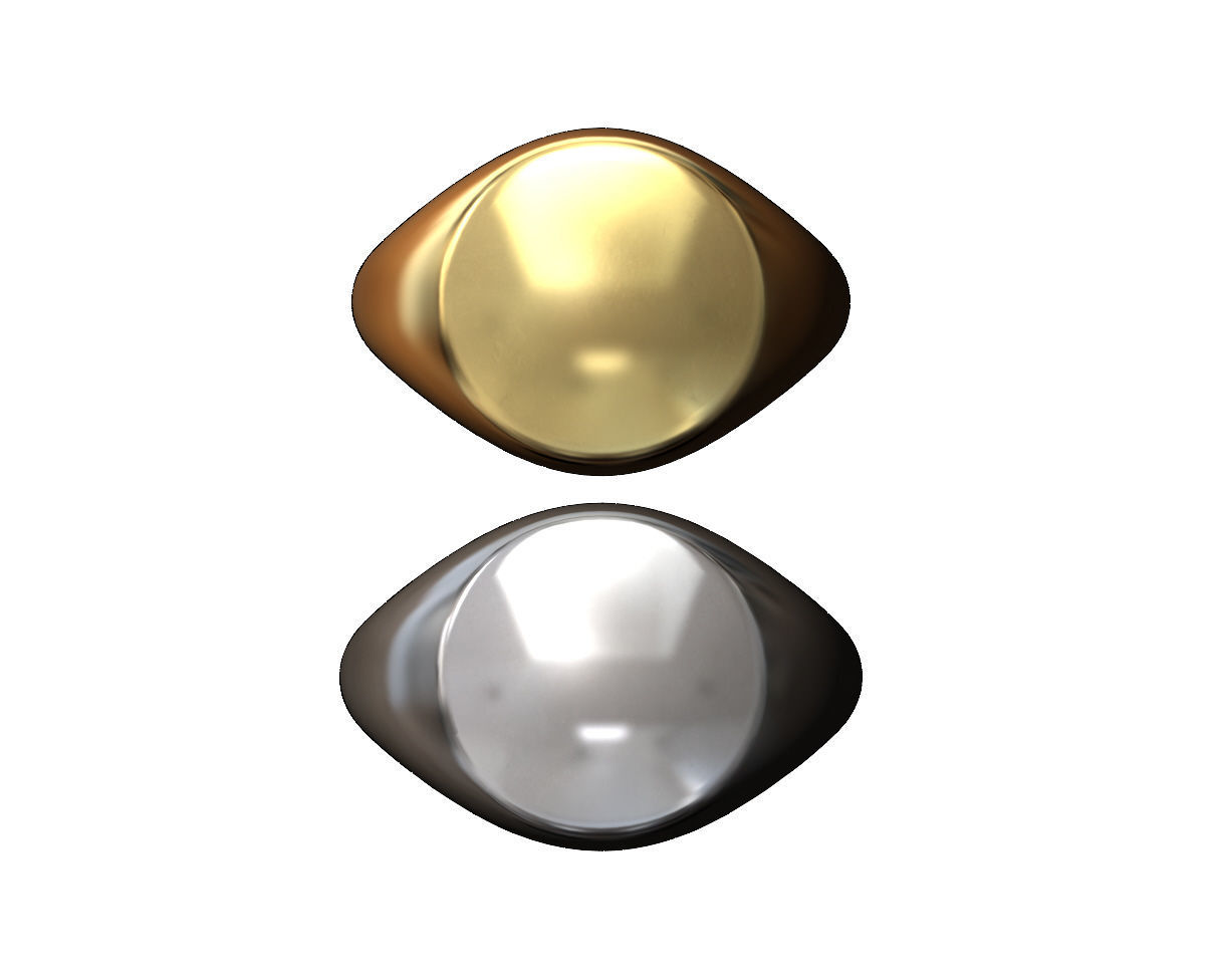 Round convex signet ring 3D print model_1