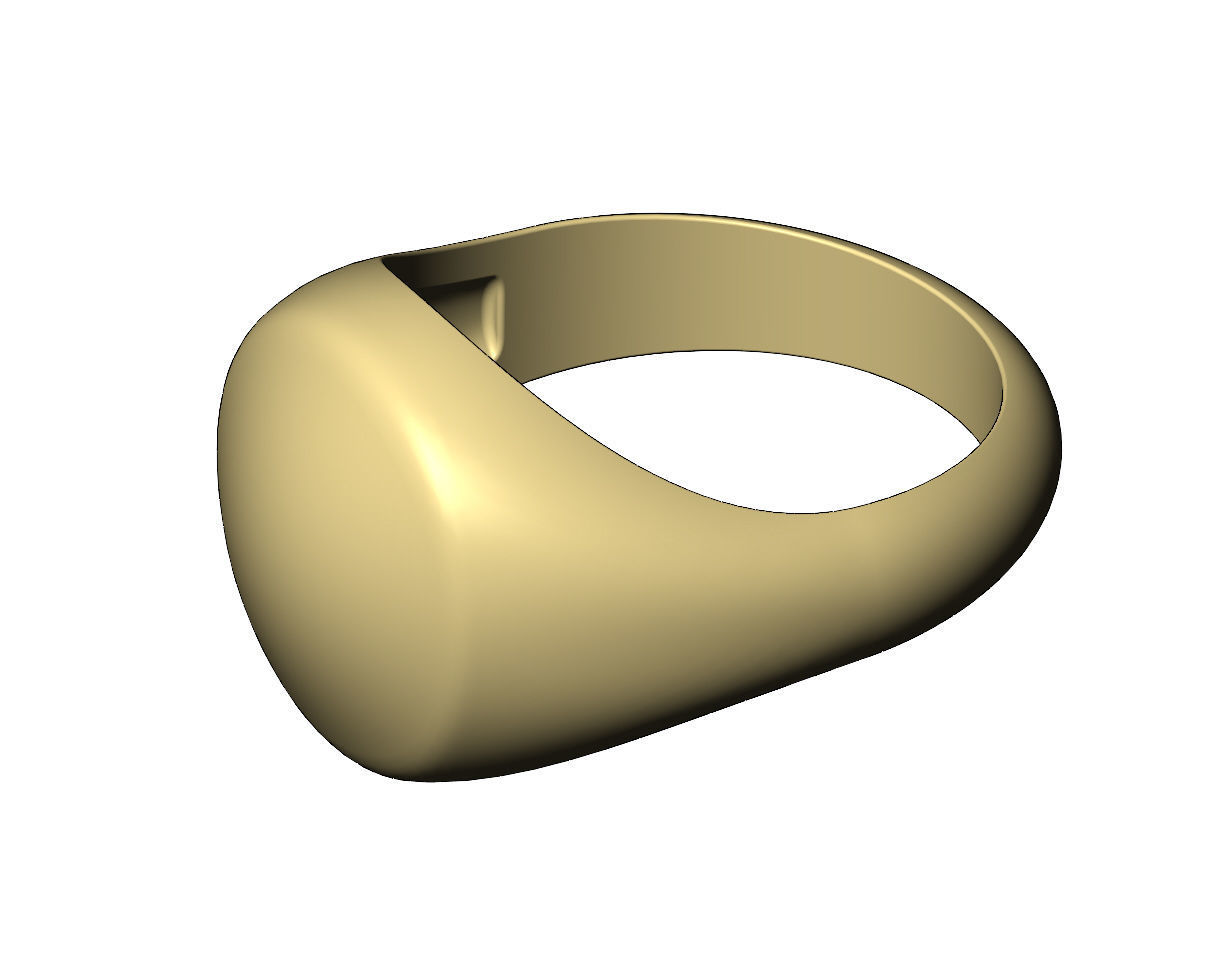 Round convex signet ring 3D print model_12