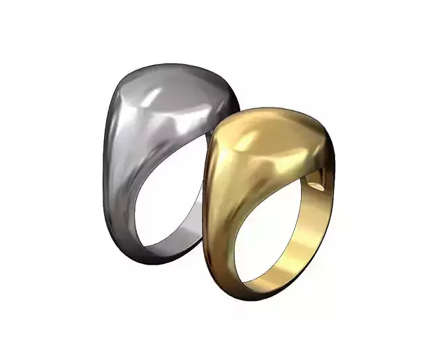 Round convex signet ring