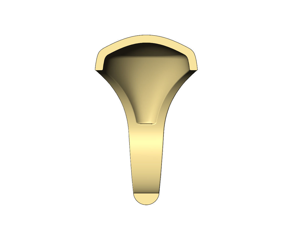 Round convex signet ring 3D print model_10