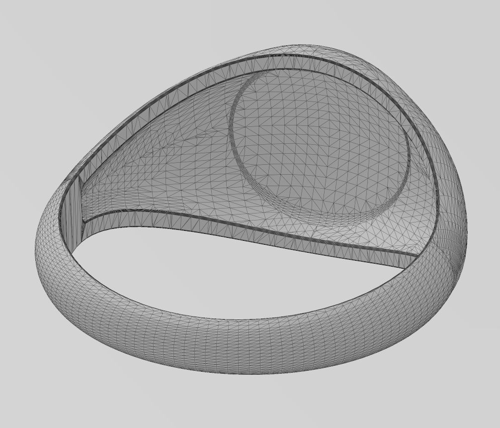 Round convex signet ring 3D print model_19