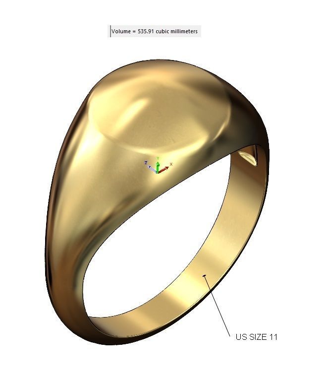 Round convex signet ring 3D print model_14