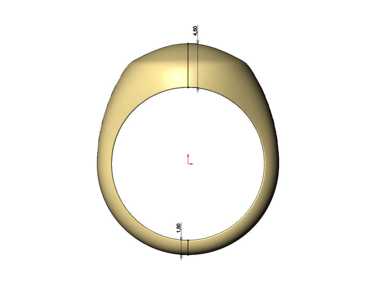 Round convex signet ring 3D print model_7