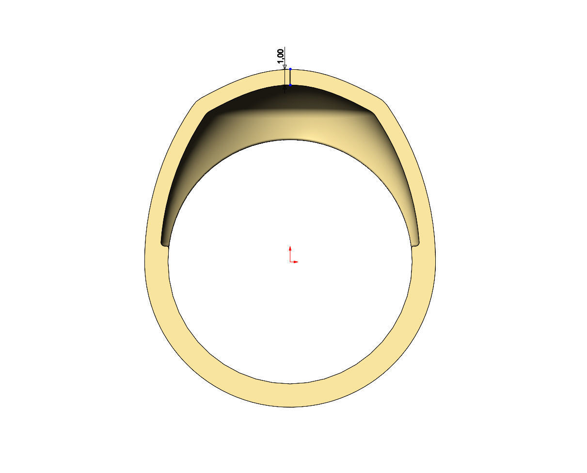 Round convex signet ring 3D print model_8