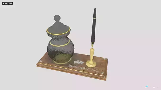 Fountain pen with inkpot