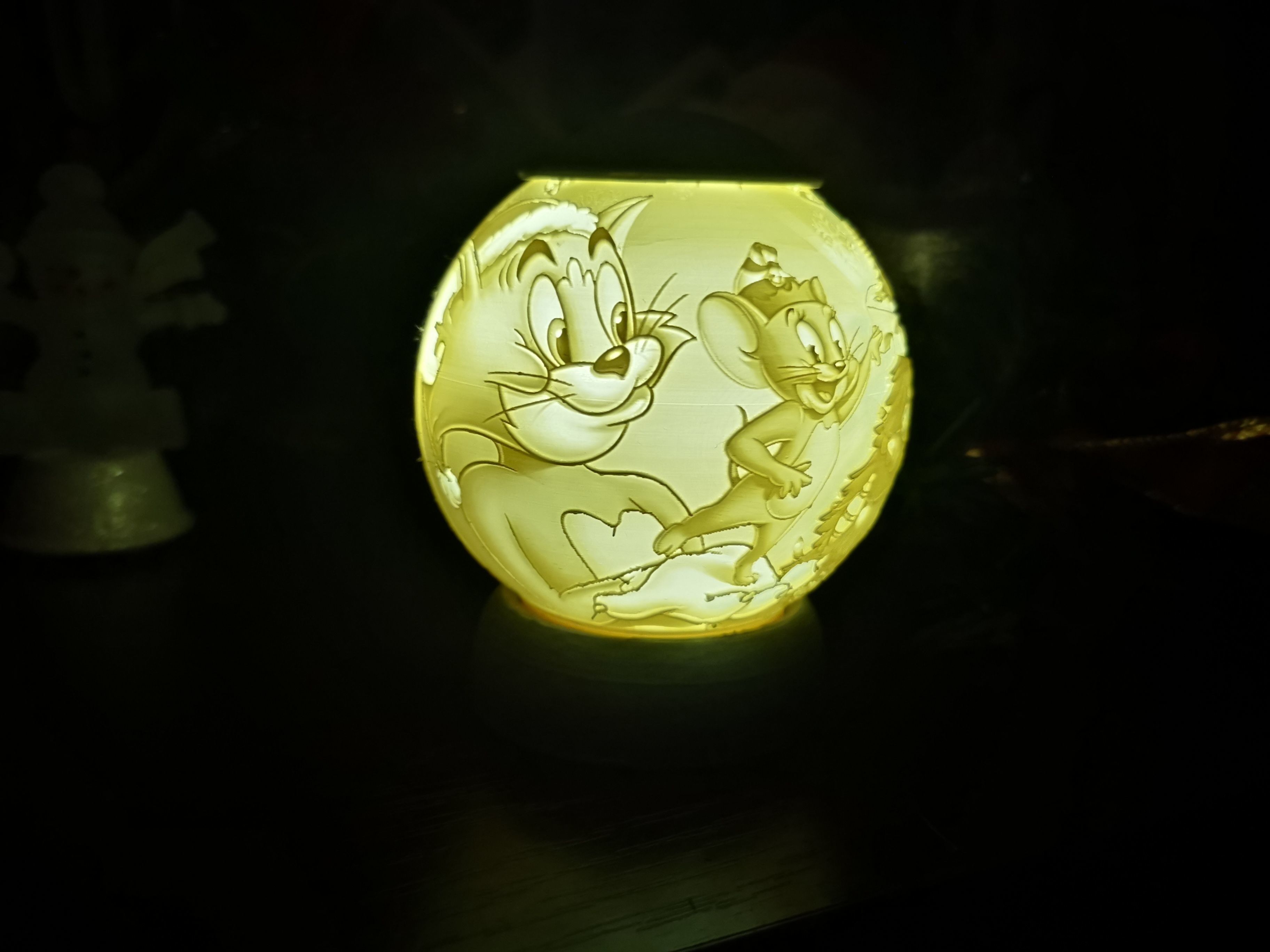 TOM AND JERRY CHRISTMAS LITHOPHANE  3D print model_1